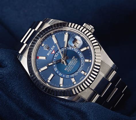 how many rolex sky dweller blue dial made|rolex sky dweller functions.